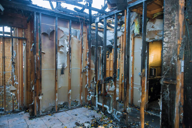 Professional Emergency Fire Damage Restoration technician working in Crownsville, MD